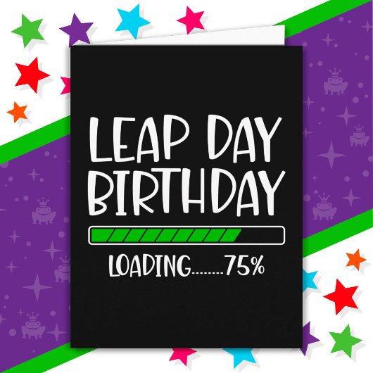 2月29日閏日誕生日75%閏年の読み込み カード