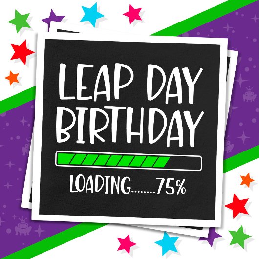 2月29日閏日誕生日75%閏年の読み込み スタンダードカクテルナプキン