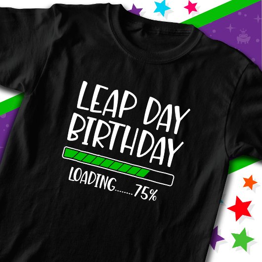 2月29日閏日誕生日75%閏年の読み込み Tシャツ