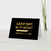 2月29日 うるう年の誕生日 75% お祝いまでもう少々 うるう日 箔グリーティングカード (正面)