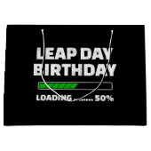 2月29日 うるう年誕生日 50% ロード中 うるう日 ラージペーパーバッグ (正面)