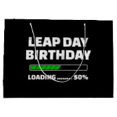 2月29日 うるう年誕生日 50% ロード中 うるう日 ラージペーパーバッグ (裏面)