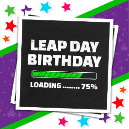 2月29日 うるう年誕生日 75% ロード中 うるう日 スタンダードカクテルナプキン