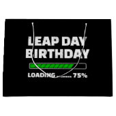 2月29日 うるう年誕生日 75% ロード中 うるう日 ラージペーパーバッグ (正面)