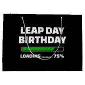 2月29日 うるう年誕生日 75% ロード中 うるう日 ラージペーパーバッグ (裏面)