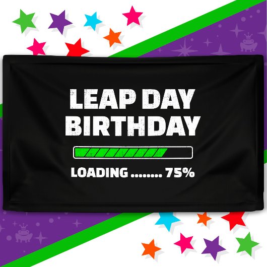 2月29日 うるう年誕生日 75% ロード中 うるう日 横断幕