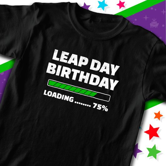 2月29日 うるう年誕生日 75% ロード中 うるう日 Tシャツ