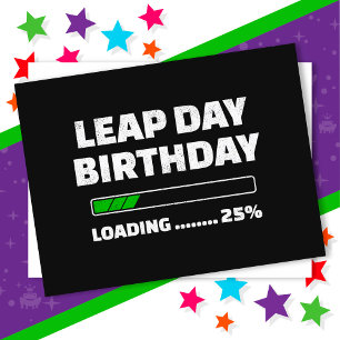 2月29日 うるう年 誕生日 25% ロード中 うるう日 ポストカード