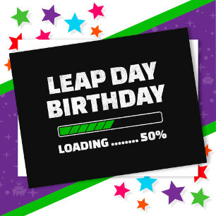 2月29日 うるう年 誕生日 50% ロード中 うるう日 ポストカード