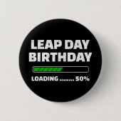 2月29日 うるう年 誕生日 50% ロード中 うるう日 缶バッジ (正面)