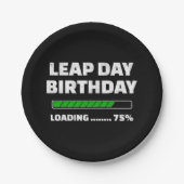 2月29日 うるう年 誕生日 75% ロード中 うるう日 ペーパープレート (正面)
