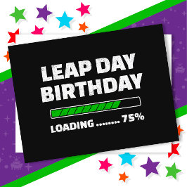 2月29日 うるう年 誕生日 75% ロード中 うるう日 ポストカード