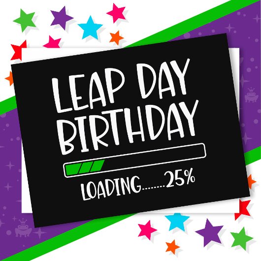 2月29日 うるう日 誕生日 25% ロード中 うるう年 ポストカード