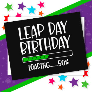 2月29日 うるう日 誕生日 50% ロード中 うるう年 ポストカード