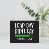 2月29日 うるう日 誕生日 75% ローディング うるう年 ポストカード (スタンド正面)