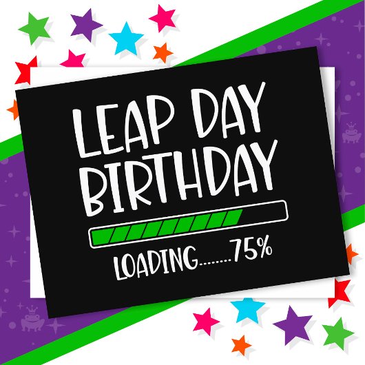 2月29日 うるう日 誕生日 75% ローディング うるう年 ポストカード