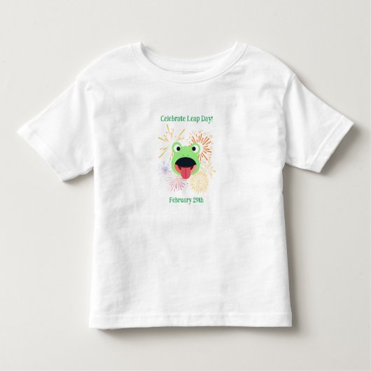 2月29日（水）のカエルと花火 トドラーTシャツ (正面)