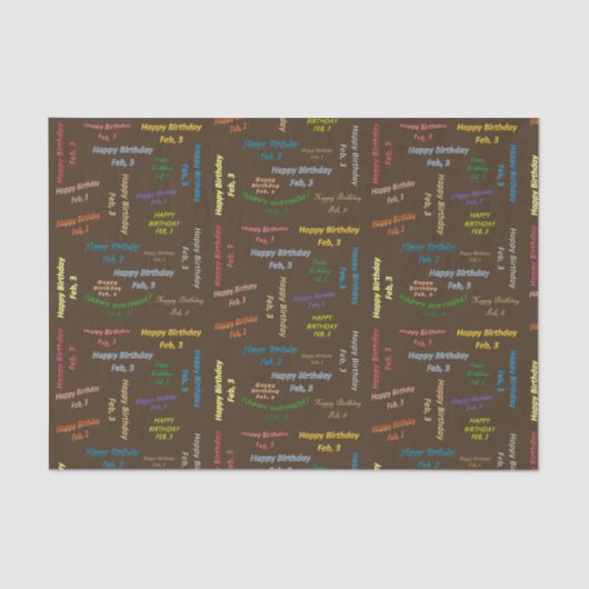2月3日誕生日ティッシュペーパー 薄葉紙 (正面)
