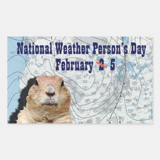 2月5日の天気予報 長方形シール (正面)