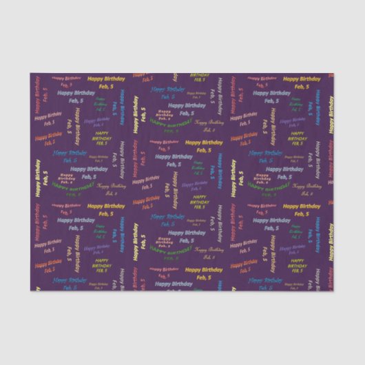2月5日誕生日ティッシュペーパー 薄葉紙 (正面)