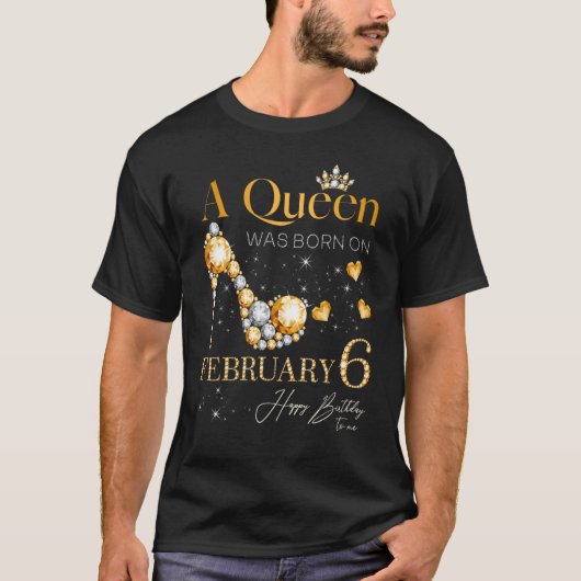 2月6生まれ日の誕生 Tシャツ (正面)