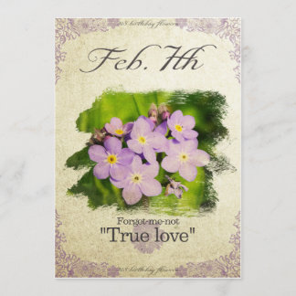 2月7日の誕生日の花"忘れ私ない" カード