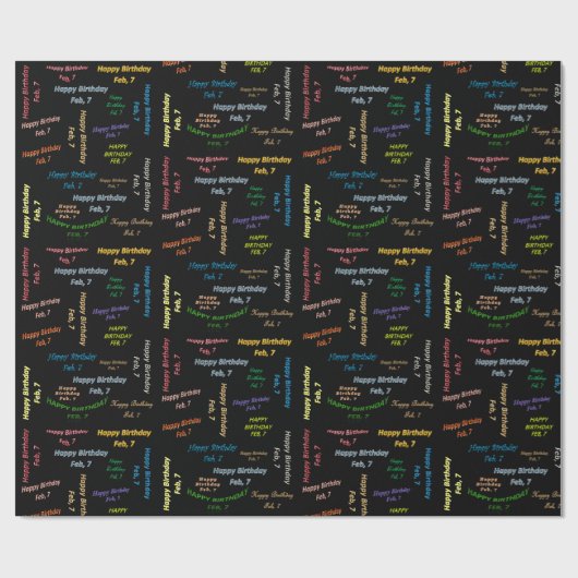 2月7日誕生日ギフトラッピング紙 ラッピングペーパー (フラット)