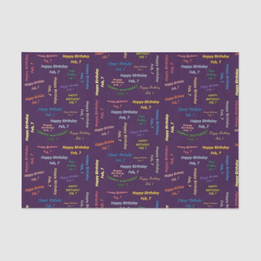 2月7日誕生日ティッシュペーパー 薄葉紙 (正面)