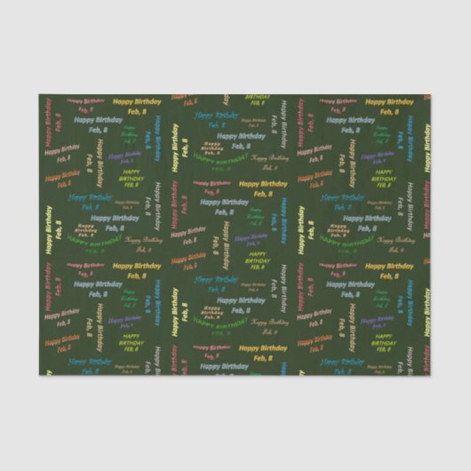 2月8日誕生日ティッシュペーパー 薄葉紙 (正面)