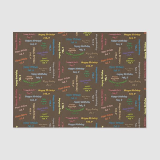 2月9日誕生日ティッシュペーパー 薄葉紙 (正面)