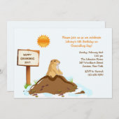 2月 フレンドリー・グラウンドホッグデイ・バースデーパーティー ご招待 招待状 (正面/裏面)