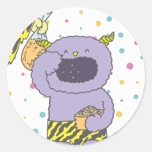 2月 モンスターシール 6枚入り ラウンドシール (正面)