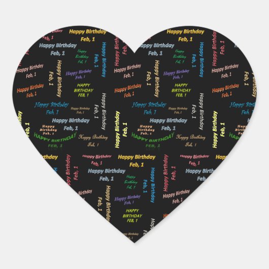 2月, 1誕生日シール ハートシール (正面)