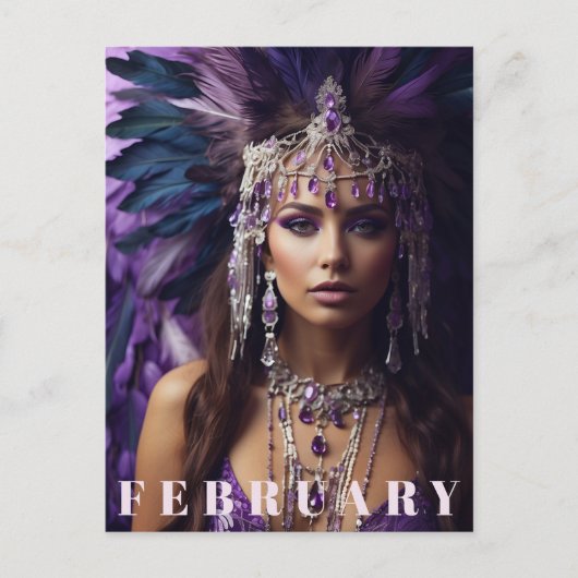 *～* 2月 AP53 誕生日 アメジスト ボヘミアン ポストカード (正面)