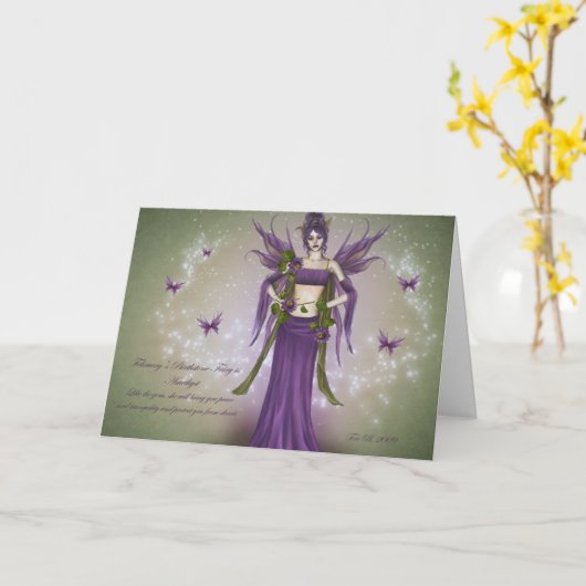 2月Birthstoneの妖精 カード (黄色い花)