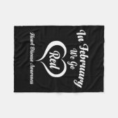 2月We行く赤いハート病認識度 フリースブランケット (正面(横))