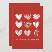 2月We行く赤いハート病認識度 招待状 (正面/裏面)