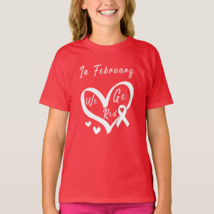 2月We行く赤いハート病認識度 Tシャツ