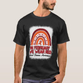 2月We衣服レッドヒョウ虹の漂白レッド Tシャツ (正面)