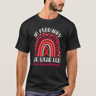 2月We衣服レッドレインボーハート病阿波 Tシャツ