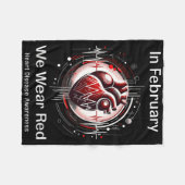 2月We衣服赤いハート健康認識度 フリースブランケット (正面(横))