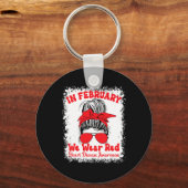 2月We衣服赤いハート病認識度メッシー キーホルダー (正面)