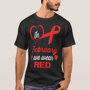 2月We衣服赤いハート病認識度 Tシャツ