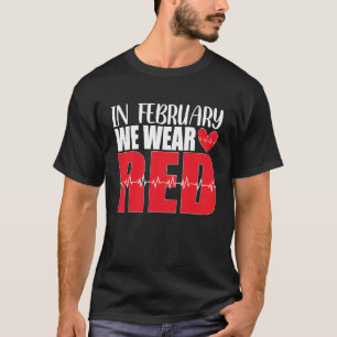 2月We衣服赤いハート病認識度Am Tシャツ