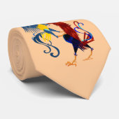 2本のカラフルな戦いのオンドリのタイ ネクタイ (ロール)