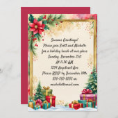 2本のクリスマスツリー 招待状 (正面/裏面)