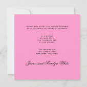 2本のピンクのバラ60結婚周年 招待状 (裏面)