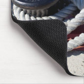 2本のボラードに結ばれるロープ マウスパッド (コーナー)