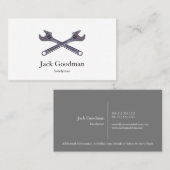 2本の交差させたレンチの名刺 名刺 (正面/裏面)