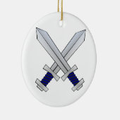2本の交差させた剣 セラミックオーナメント (右)